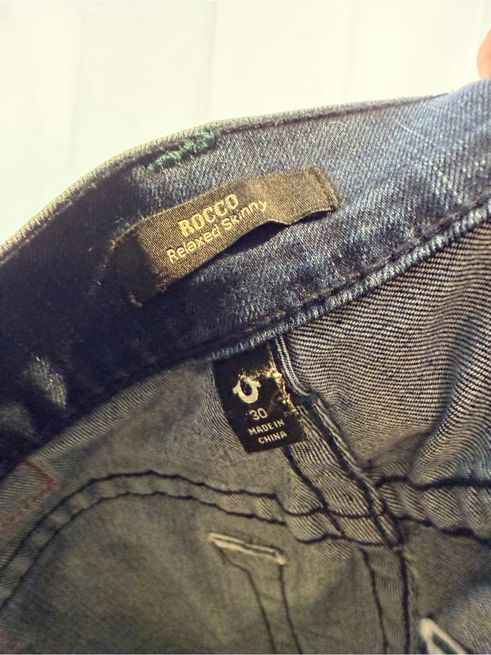 TRUE RELIGION Men’s Size 30 Denim Jeans Rocco Style Relaxed Skinny Fit Stretch